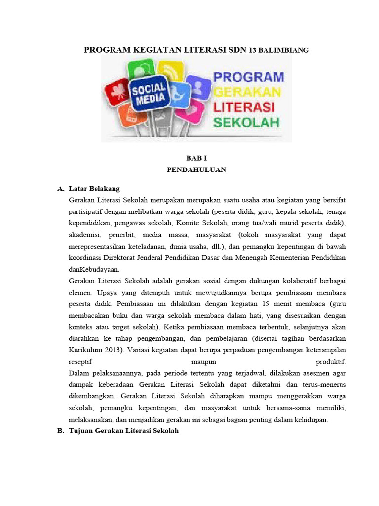 Program Literasi di SDN 27 Balimbiang | PDF