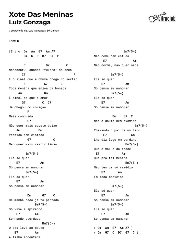 Cifra Club Luiz Gonzaga Xote Das Meninas PDF