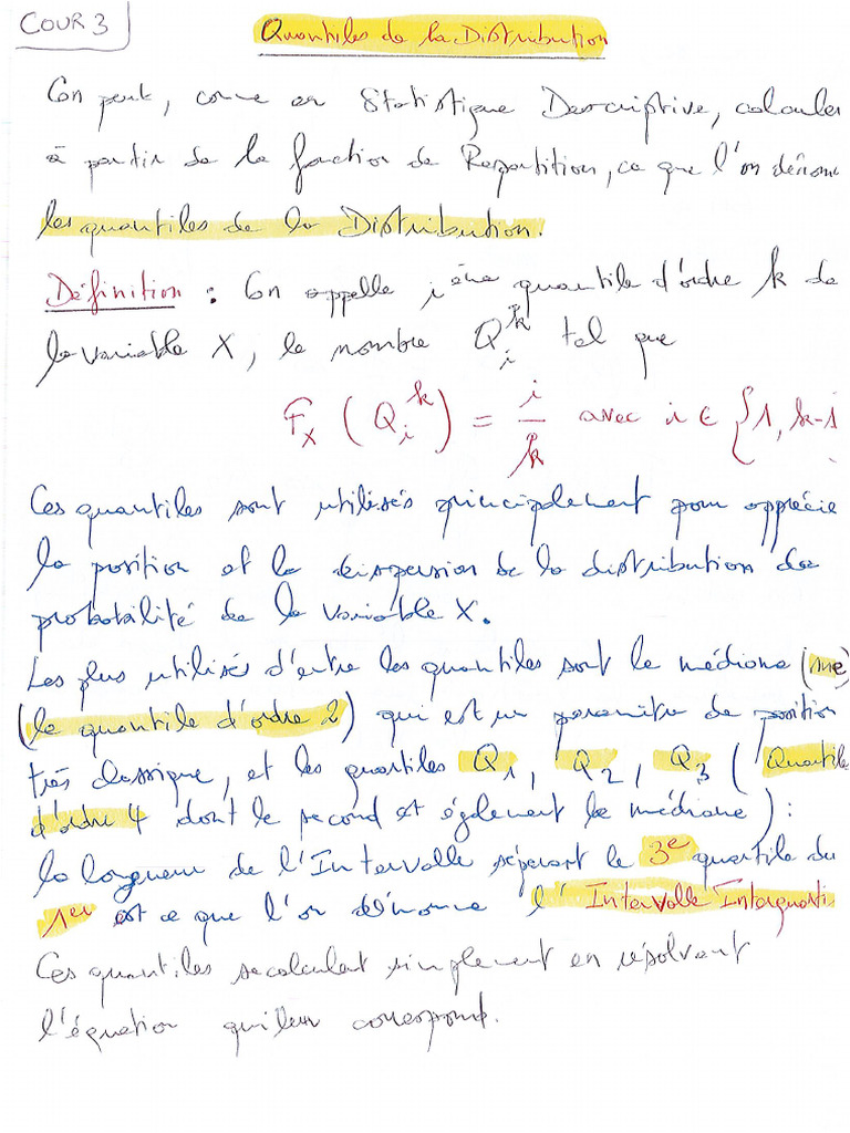 Cours Fonction de Densité Et Quantil | PDF