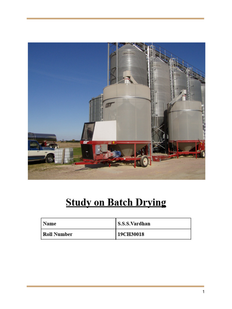 Batch Drying Process Analysis | PDF | Humidity | Evaporation