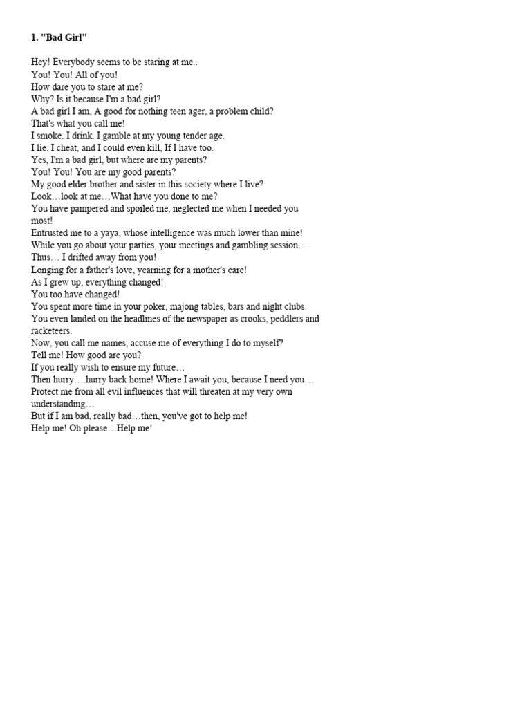 Declamation Pieces | PDF