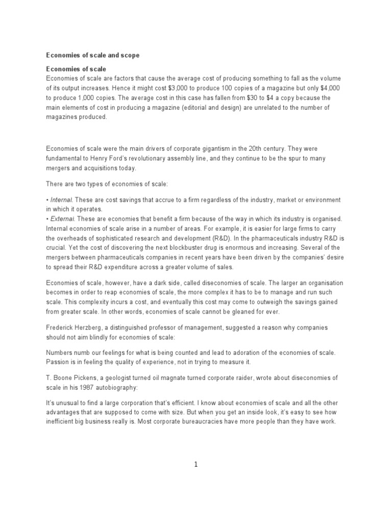 Understanding Economies of Scale | PDF | Average Cost | Economies Of Scale