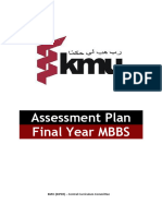 Assessment Plan Final Year MBBS: KMU (IHPER) - Central Curriculum Committee