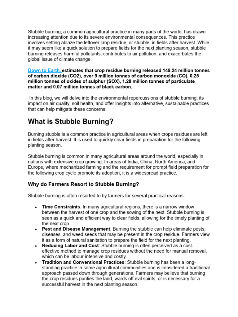 Stubble Burning | PDF