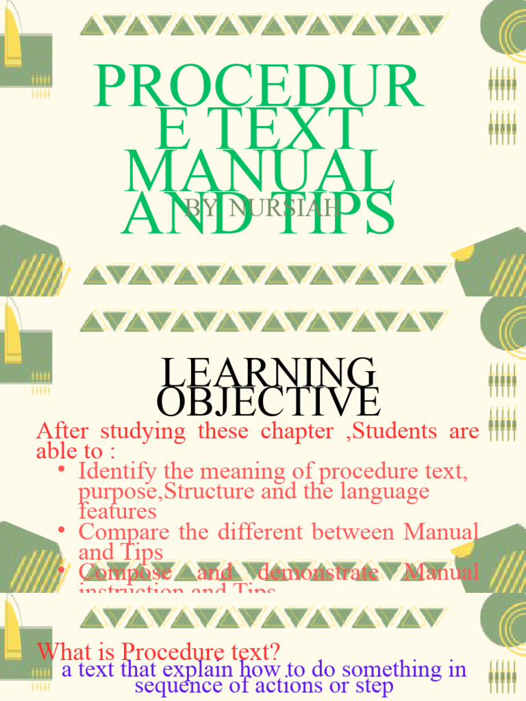 Ppt-Procedure Text Manual and Tip - Ok | PDF