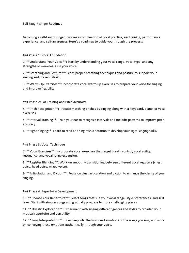 Self-Taught Singer's Development Guide | PDF | Singing | Vocal Pedagogy