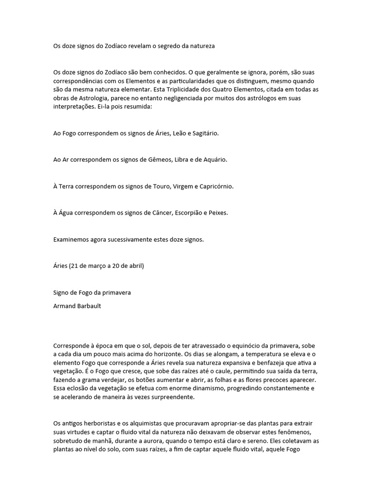 Segredos dos Signos do Zodíaco | PDF | Zodíaco | Terra