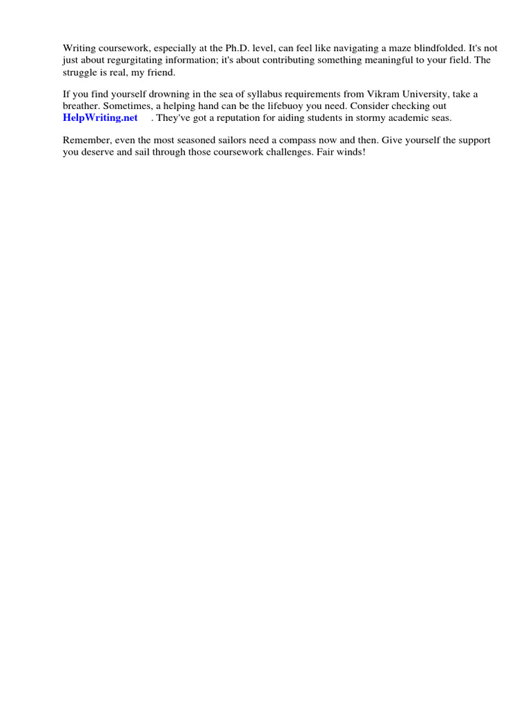 PHD Course Work Syllabus Vikram University PDF Science
