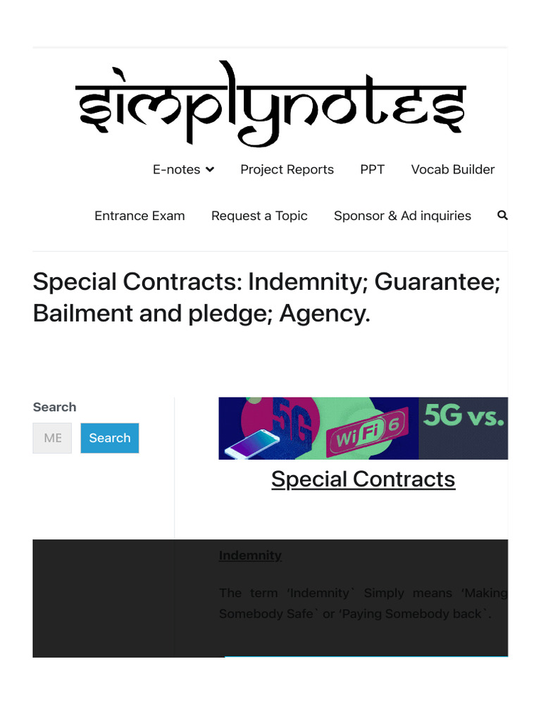 Special Contract | PDF | Guarantee | Civil Law (Legal System)