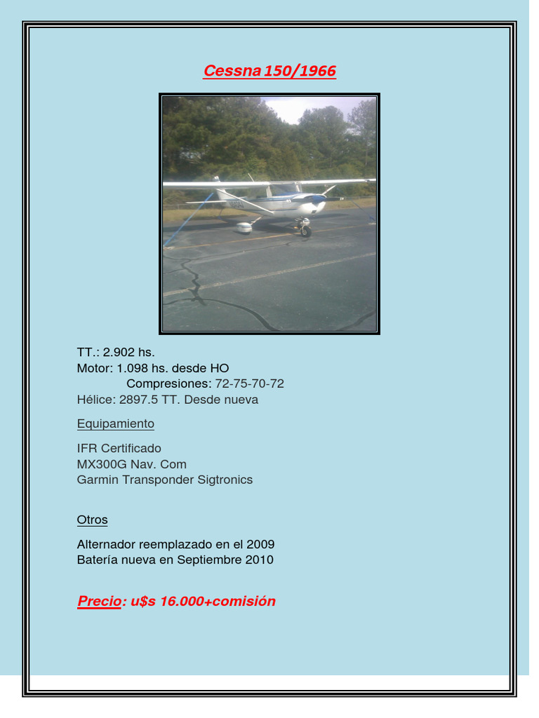 1966 CESSNA 150F MAINTENANCE MANUAL visual data 6