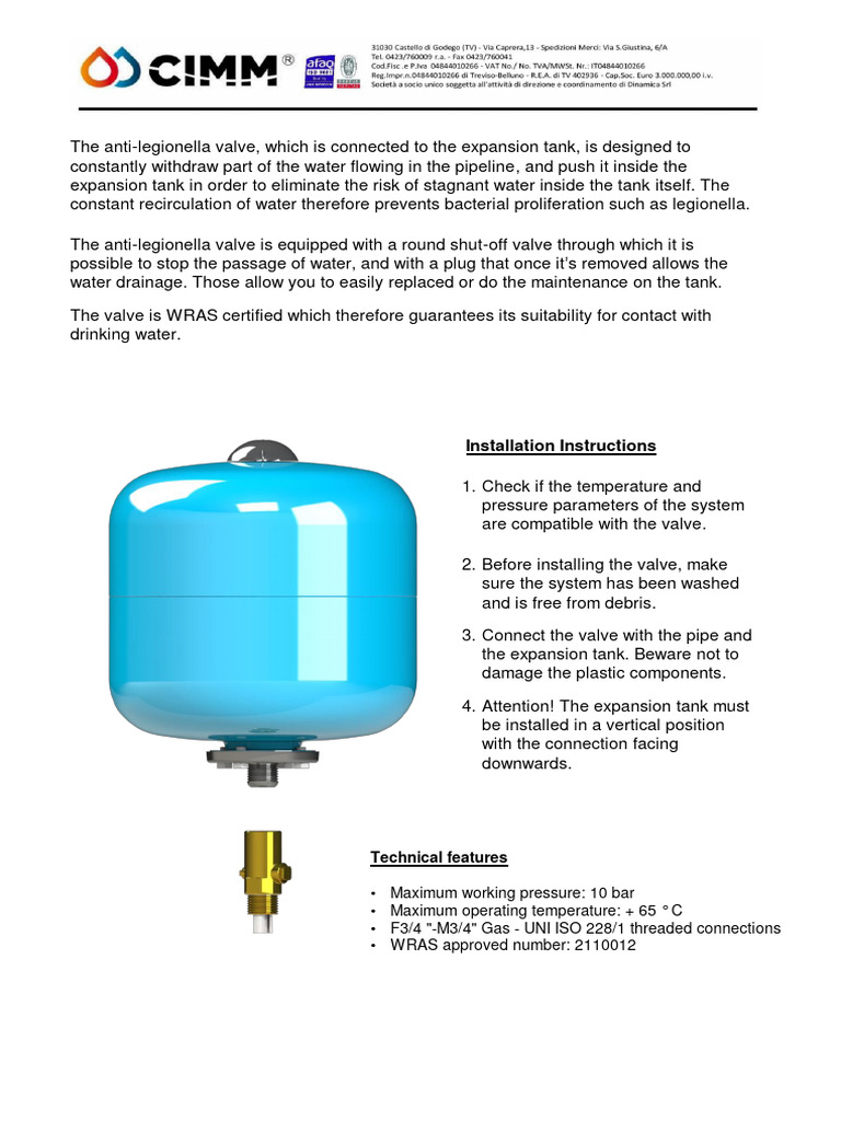 Instructions To Install AntiLegionella Valve PDF