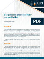 Perspectiva, Editorial Dos Palabras Productividad y Competitividad