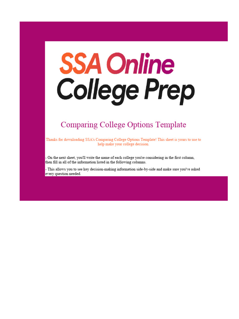 Ssa online college prep comparing college options pdf political