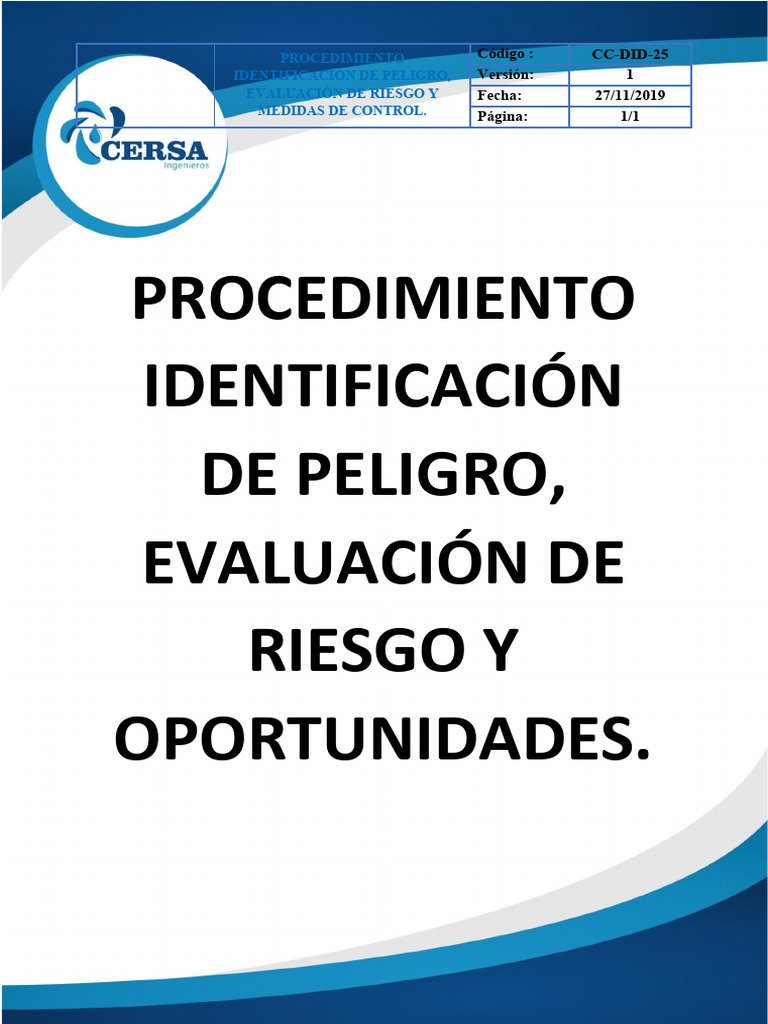 Identificación y Evaluación de Riesgos Laborales | PDF | Riesgo ...