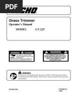 Download Echo GT-225 Operators Manual by Roger Clapham SN70894970 doc pdf