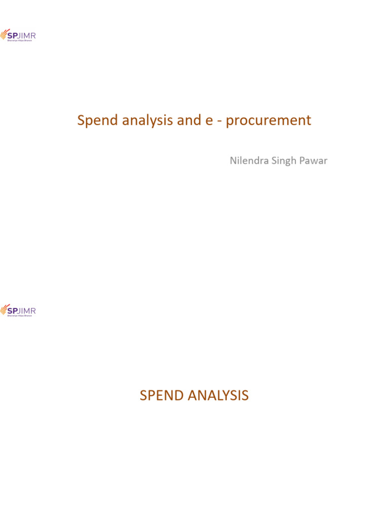 Spend Analysis and E-Procurement Insights | PDF | Auction | Procurement