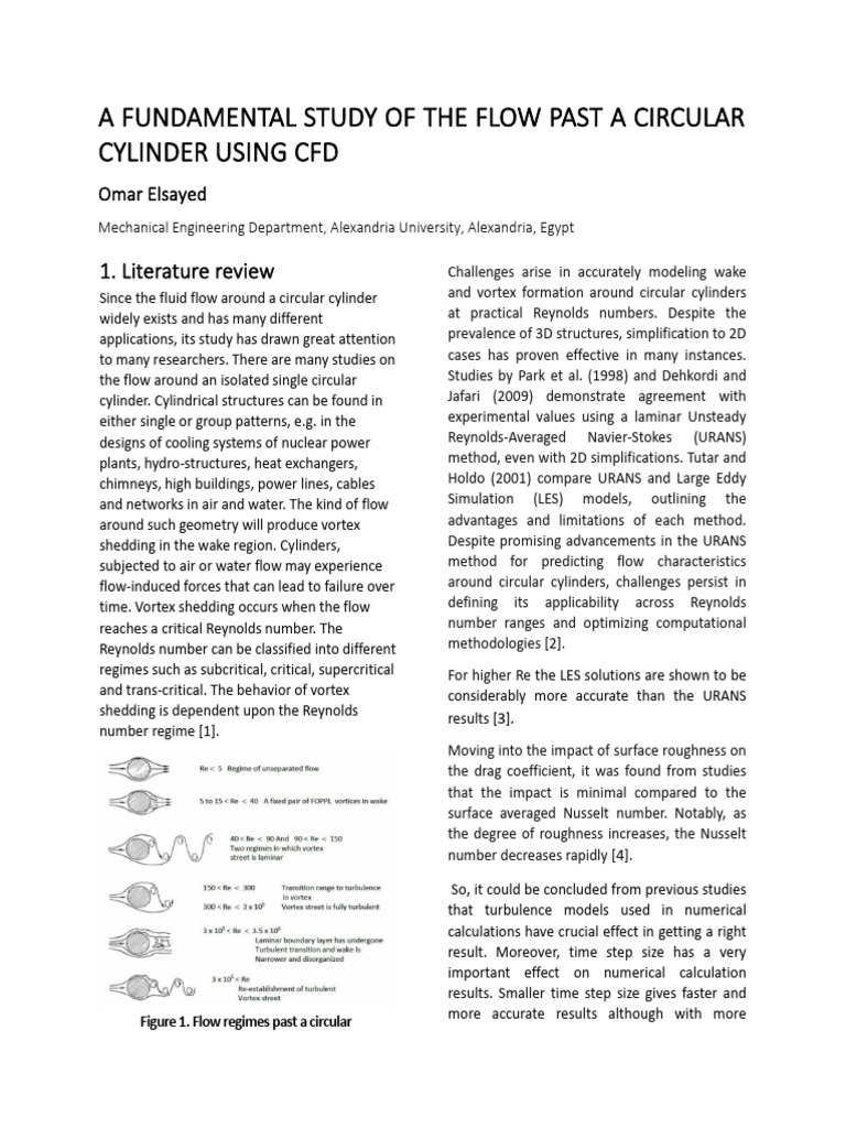 CFD Study of Flow Past Circular Cylinder | PDF | Reynolds Number ...