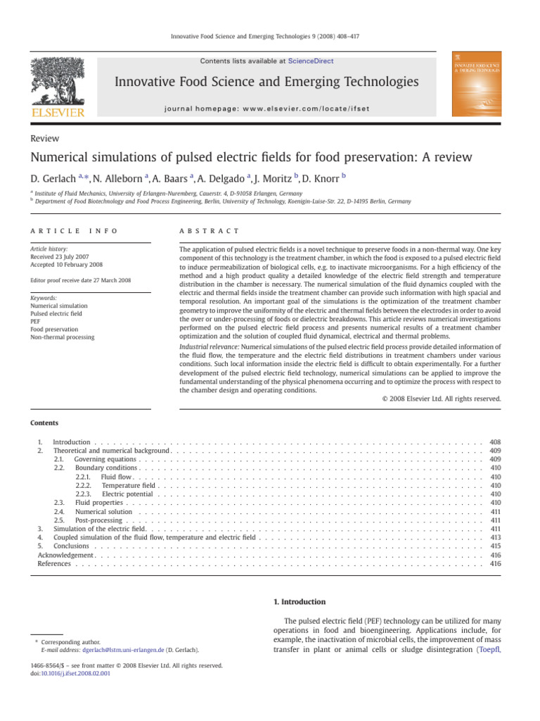Innovative Food Science And Emerging Technologies Journal
