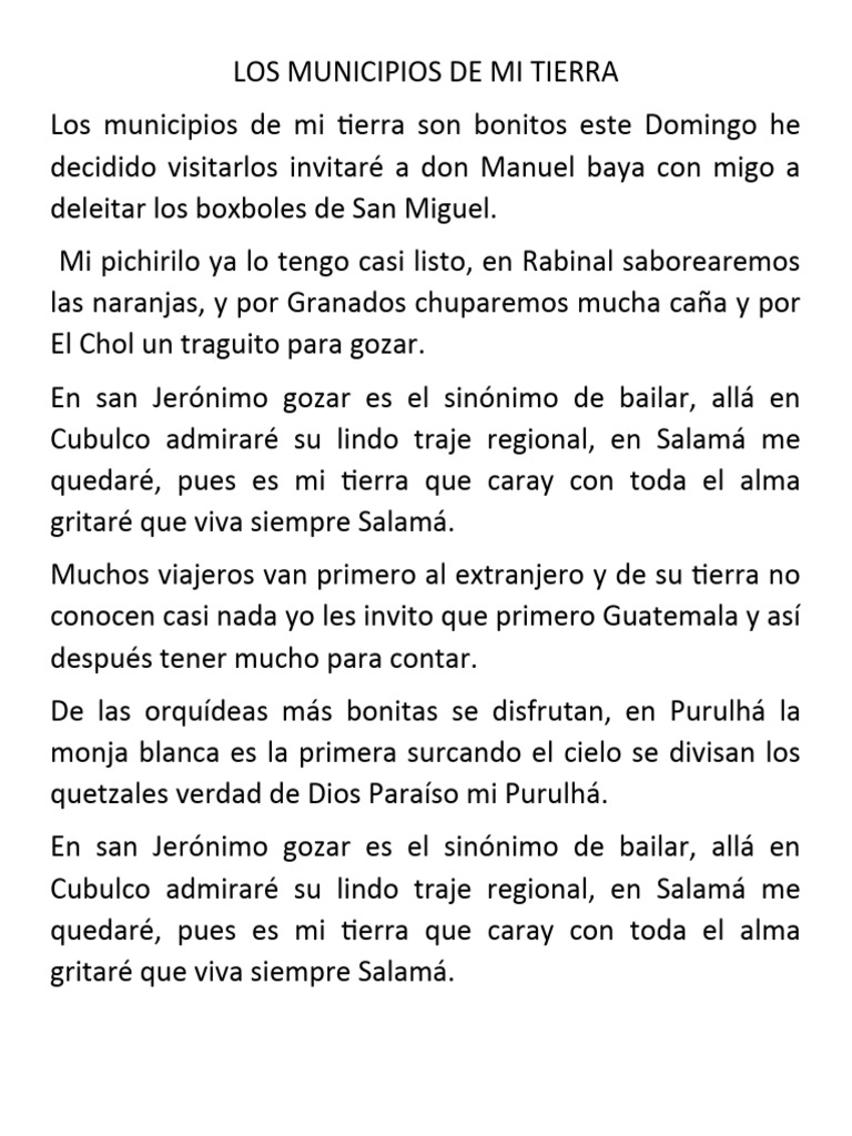 Los Municipios de Mi Tierra: Un Viaje | PDF