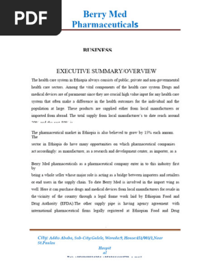 BP-BERRY...Revised (1) Medical Distirbuter Business Plan