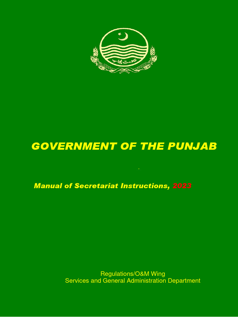 Punjab Secretariat Instructions 2023 | PDF | Technology & Engineering