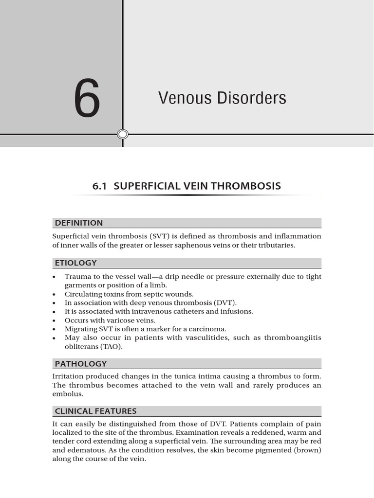 Superficial Vein Thrombosis Overview | PDF | Vein | Thrombosis