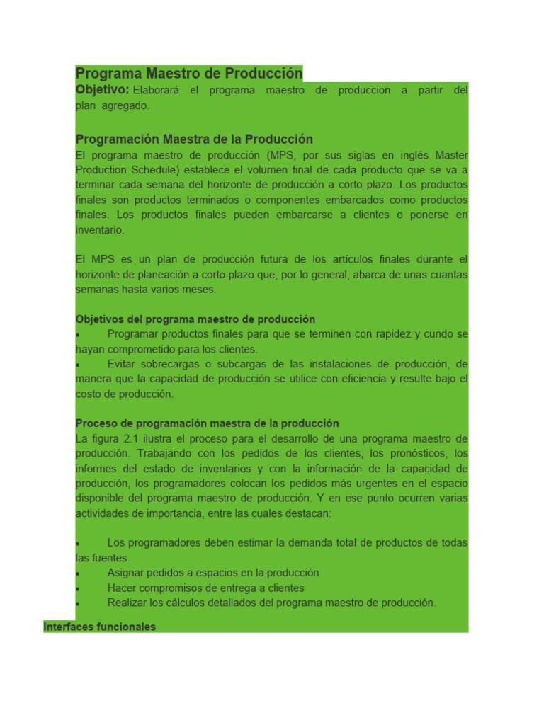 Interfaces Funcionales PDF Planificación Software