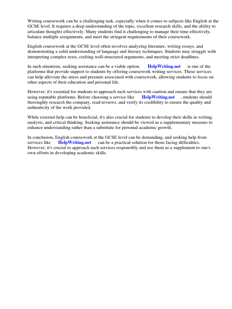 GCSE English Coursework Help | PDF | Critical Thinking | Essays