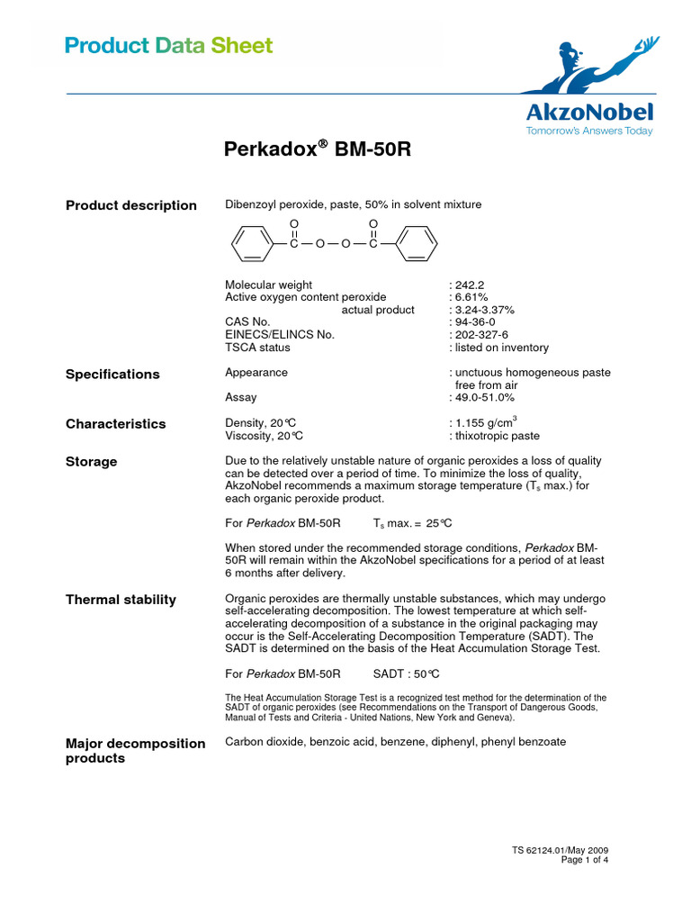 PDS Perkadox BM 50 R | PDF | Chemistry | Chemical Substances