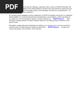 Gcse Citizenship Coursework Examples