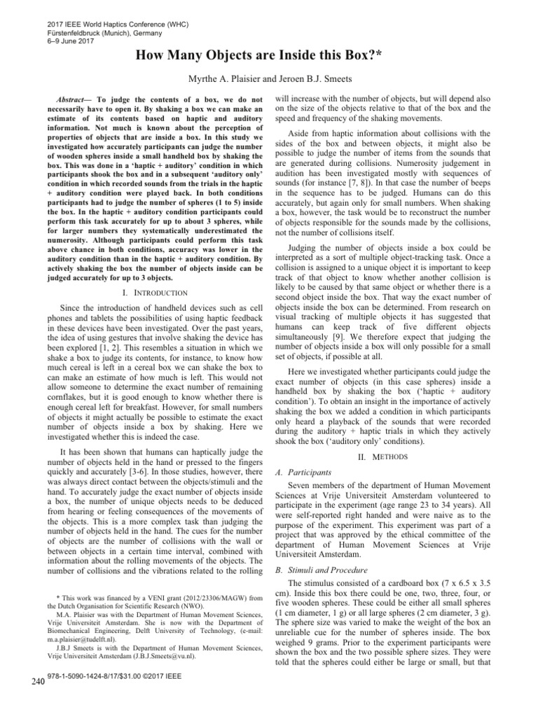 Number Objects WH17 | PDF | Perception | Sound