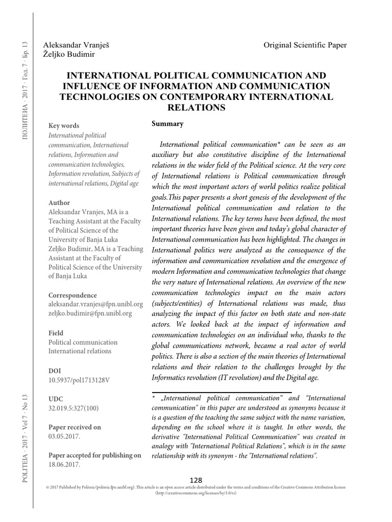 International Political Communication Overview Pdf