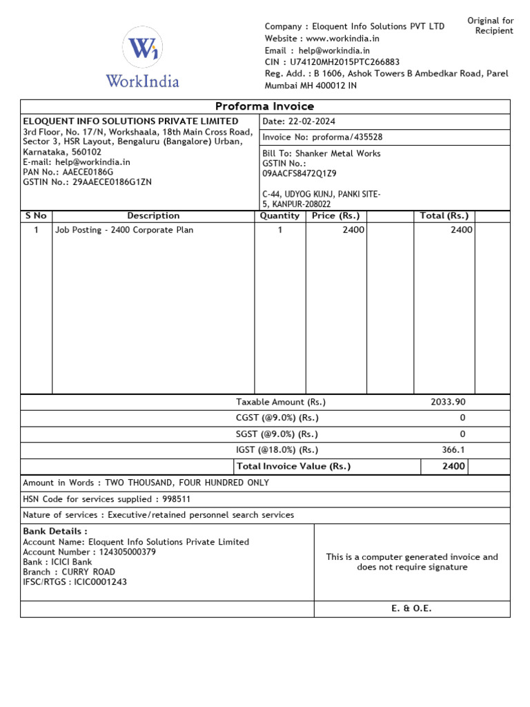 Proforma 435528 | Download Free PDF | Accounting