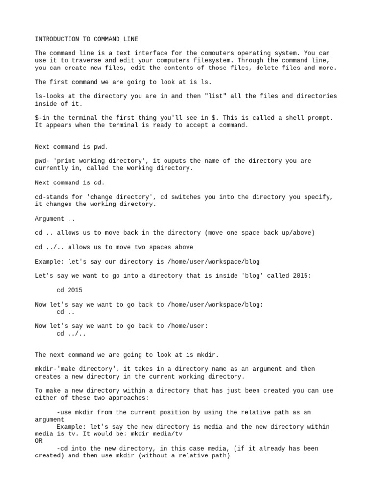 Command lines download free pdf directory computing command