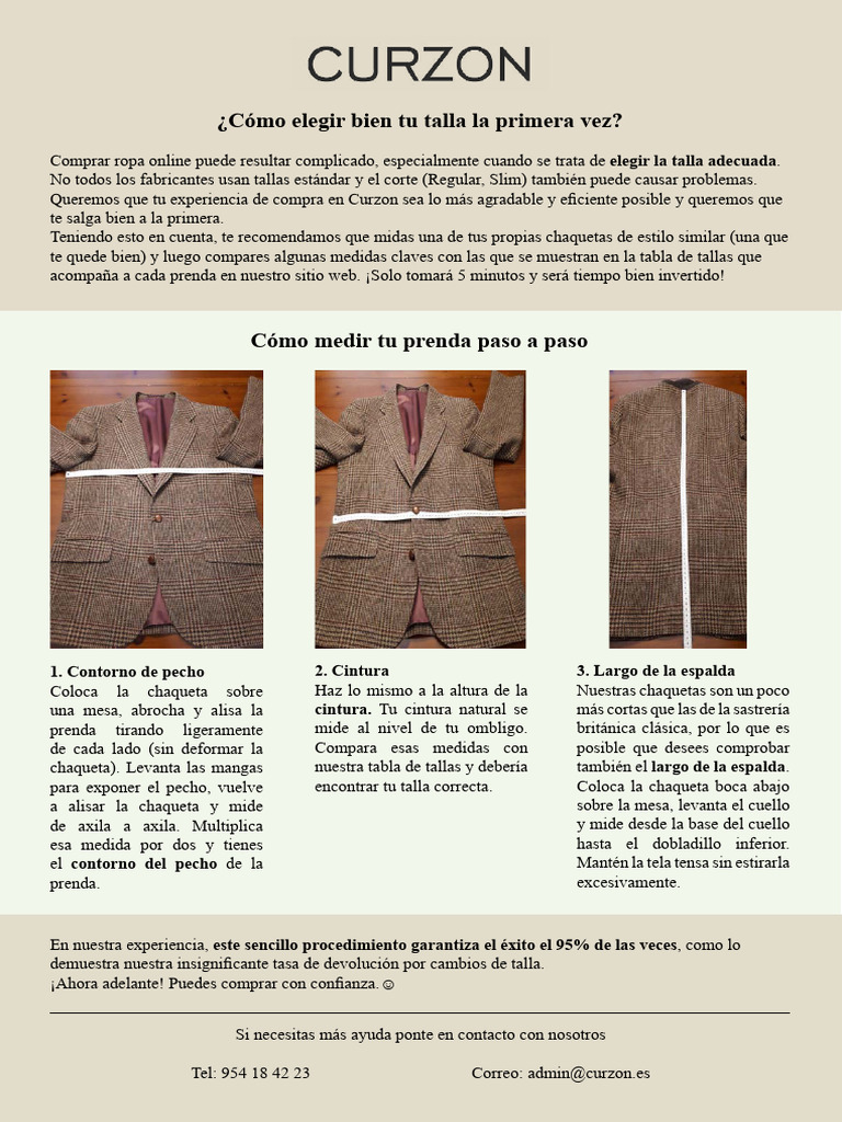 How To Measure Your Garment Español PDF