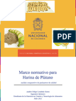 Marco Normativo para Harina de Plátano - Análisis Comparativo de Parámetros de Calidad