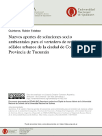 Nuevos Aportes de Soluciones Socio Ambientales para El Vertedero de Residuos Sólidos Urbanos de La Ciudad de Concepción, Provincia de Tucumán