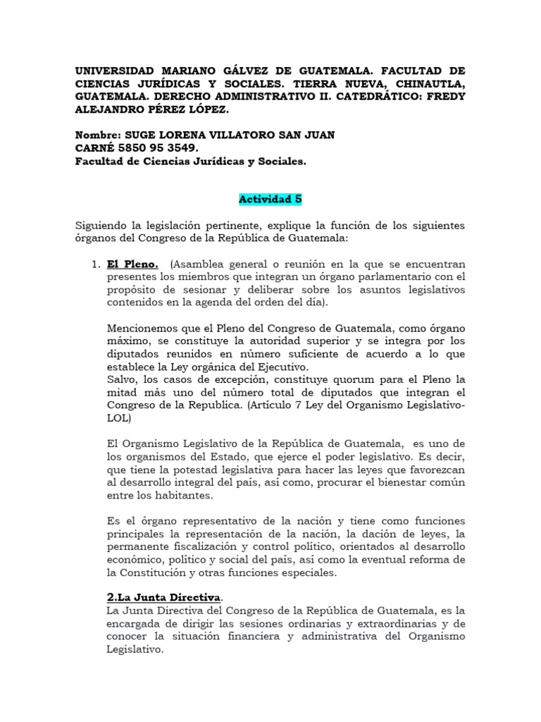 Funciones del Poder Legislativo en Guatemala | PDF | Ciencias Políticas ...