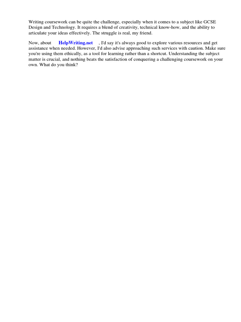 Gcse Design and Technology Coursework Examples | PDF