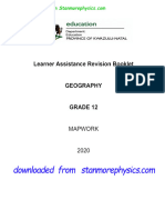 Grade 12 Geography Mapwork Learner Assistance Revision Booklet 2020 Reduce