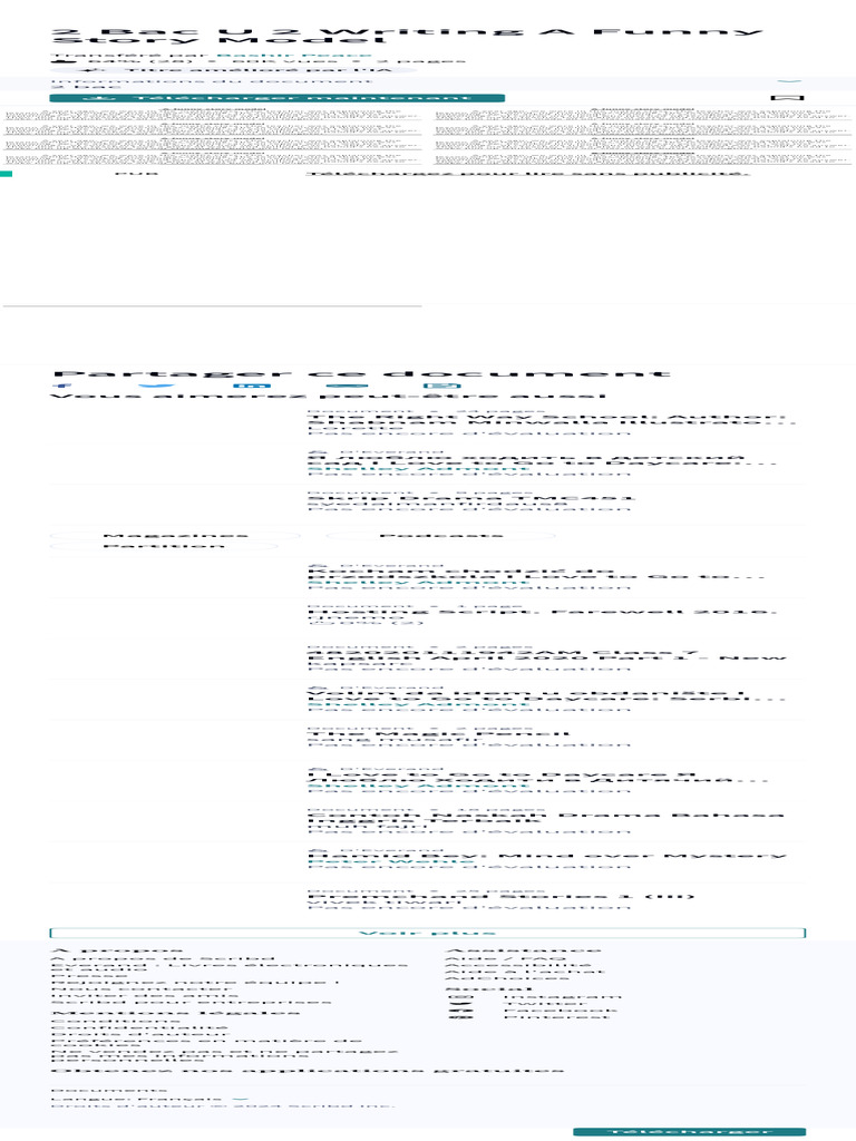 2 Bac U 2 Writing A Funny Story Model PDF | PDF