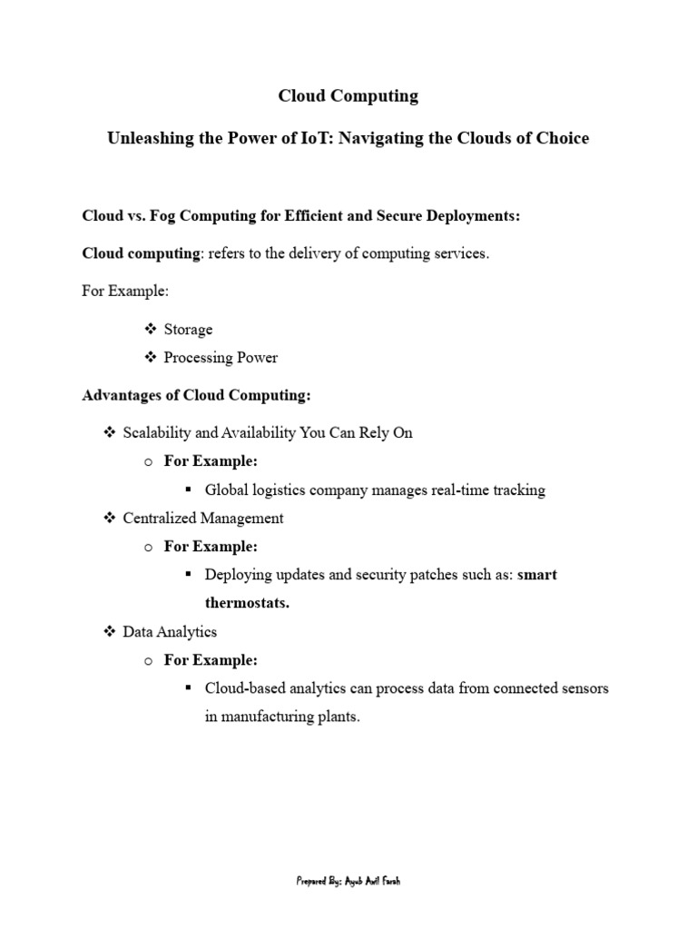 Cloud vs. Fog Computing Explained | PDF | Cloud Computing | Computer ...