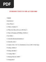 Introduction To Ms Access 2003