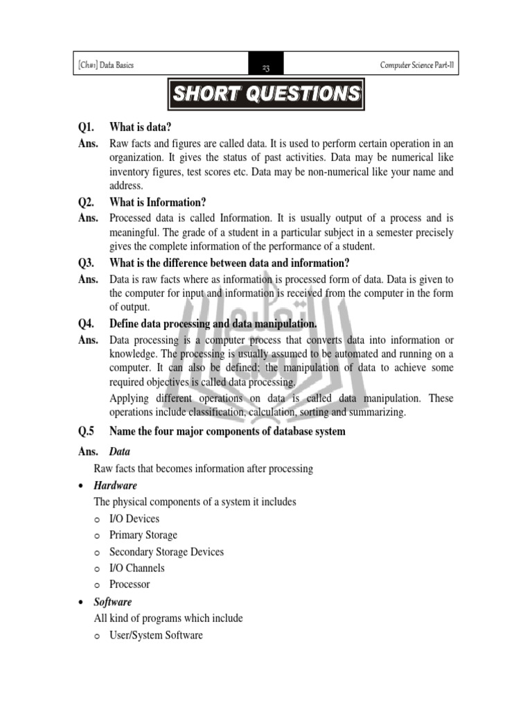Computer 12 CH01 SQs | PDF | Database Index | Databases