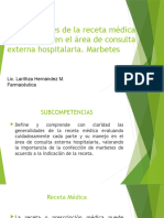 Generalidades de La Receta Médica y Su Manejo en El Área de Consulta Externa Hospitalaria