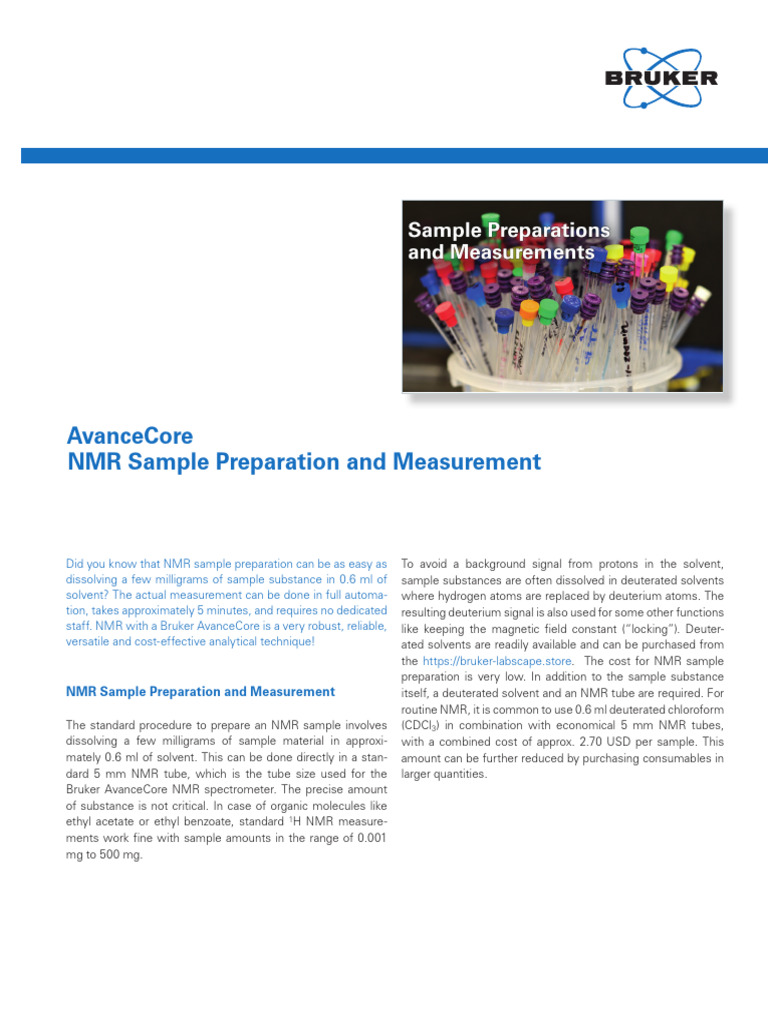 NMR Sample Prep Simplified Guide | PDF | Nuclear Magnetic Resonance ...