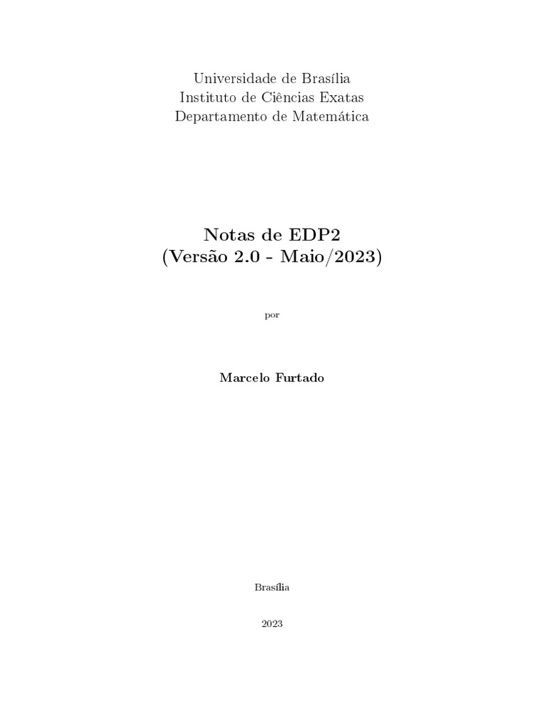 Notas de EDP2 - Equações Diferenciais | PDF | Derivado | Espaço vetorial