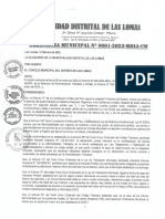 Ordenanza Municipal #001 2023