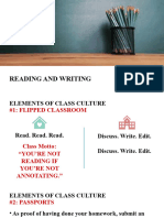 READING and WRITING Orientation On Class Culture