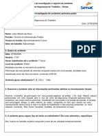 TST - Módulo B - Executar Ações de Investigação, Registro e Controle de Incidentes, Acidentes de Trabalho e Doenças Ocupacionais